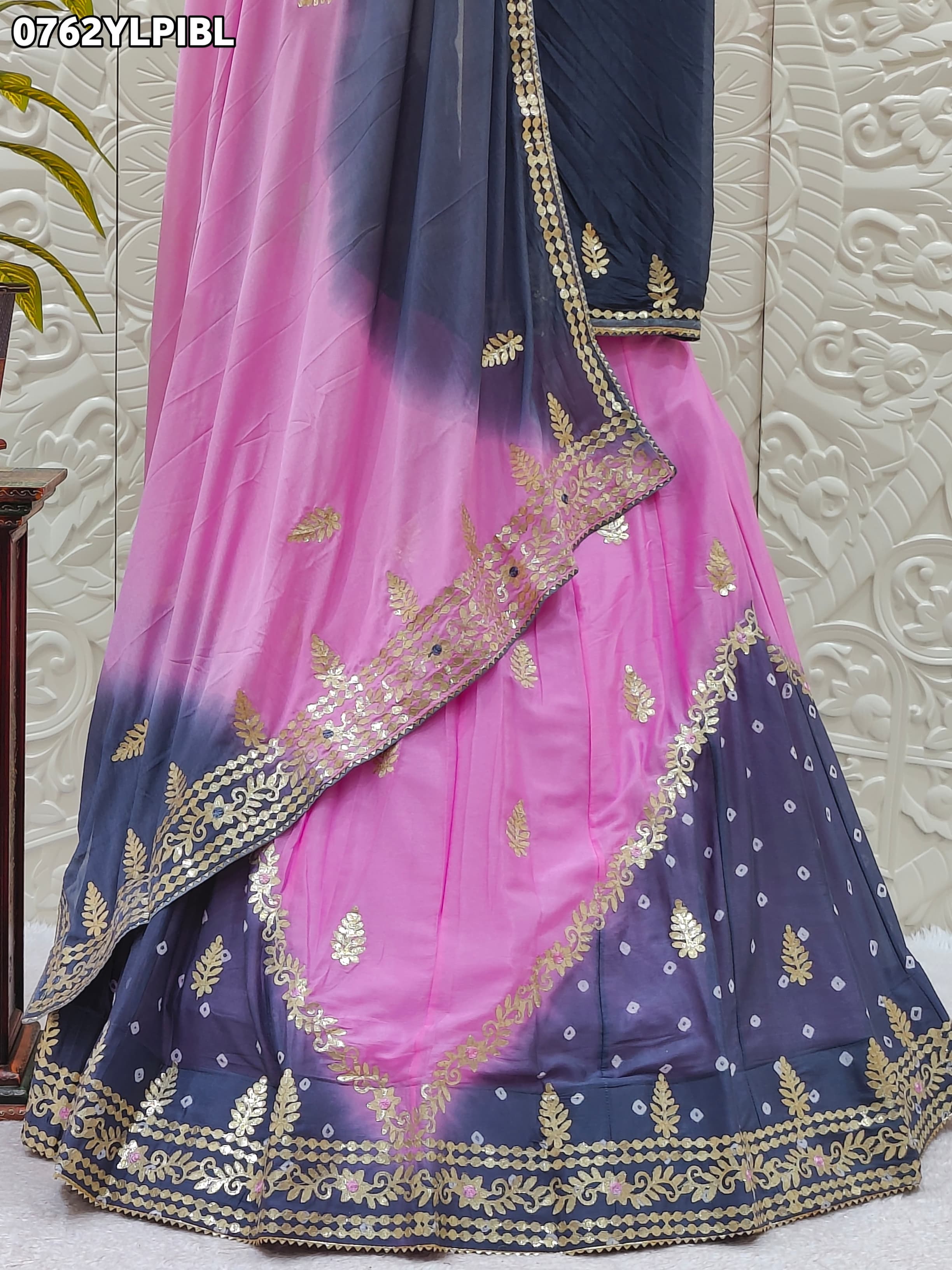 By Jaipuri Bandhani Lehenga With 	Traditional wear