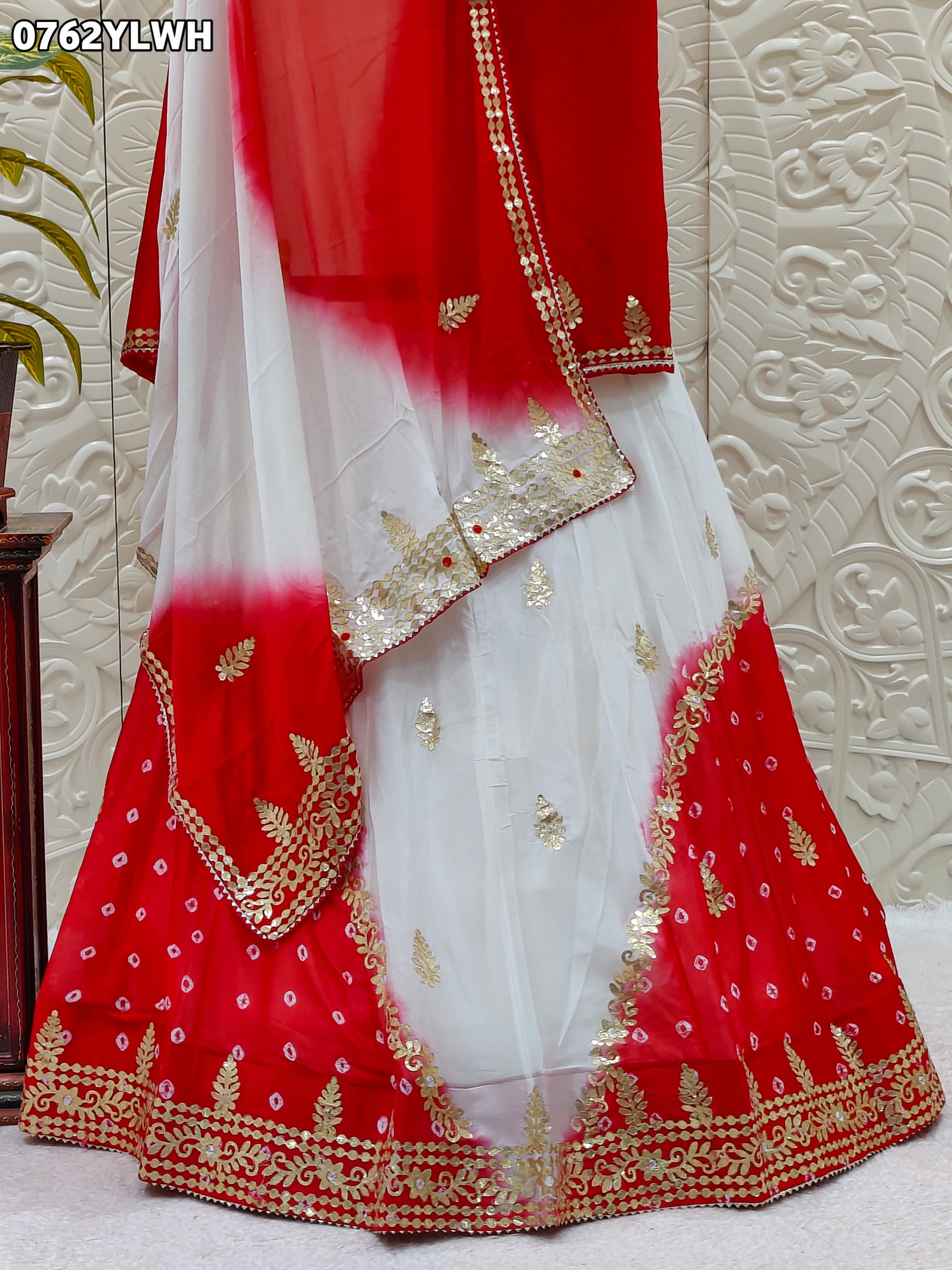 By Jaipuri Bandhani Lehenga With 	Traditional wear