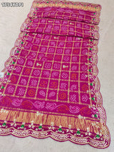 KcPc Latest New Pure Gaji Silk Bandhani Dupatta with Zardosi Work Dupatta BTU