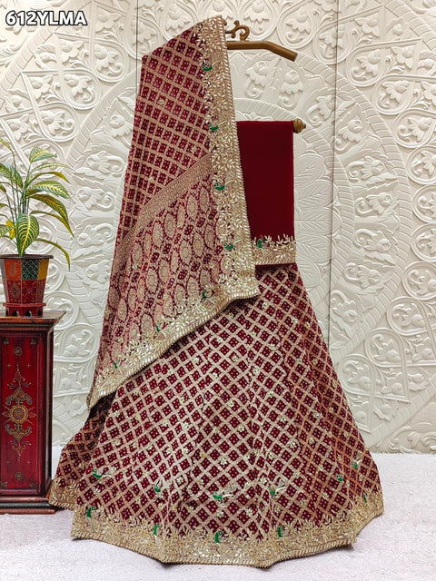 KCPC Special Designer Pure Khaddi Georgette Neemjari Bandhej Ghatchola Gotapatti Lehenga  BT