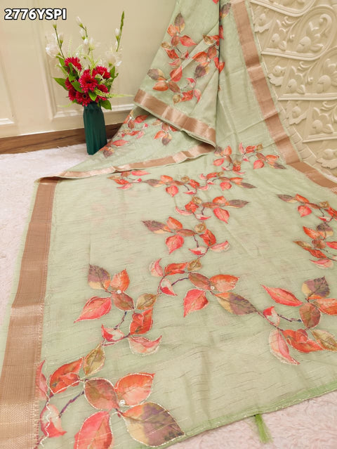 KcPc New Elegant Kota Doriya Printed Saree with Zari Border STL