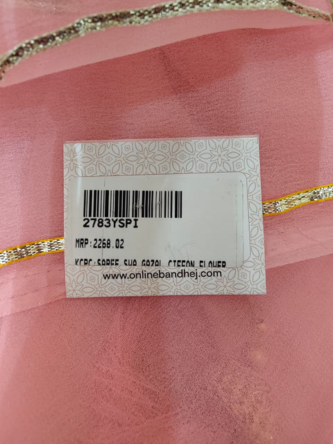 KcPc New Elegant Chiffon Silk Printed Saree with Gotapatti Work SWA