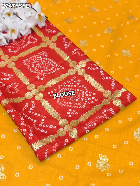 KcPc New Latest Dola silk Bandhani Saree with Foil print Saree SWA