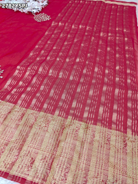 KcPc New Premium Banarasi Style Organza Saree for Special Occasions SWA