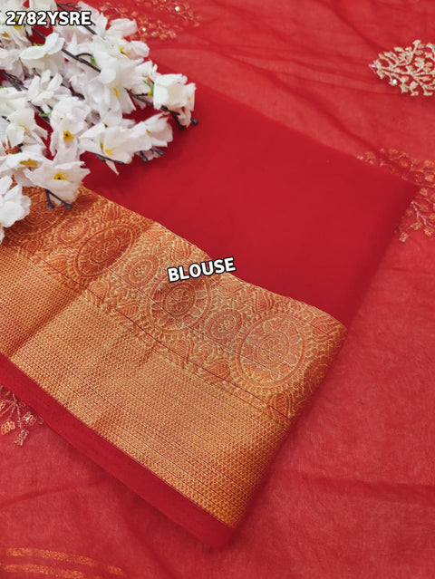 KcPc New Traditional Organza Saree with Banarasi Elegance SWA
