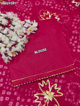 By Bandhani Saree With Gotapatti Work
