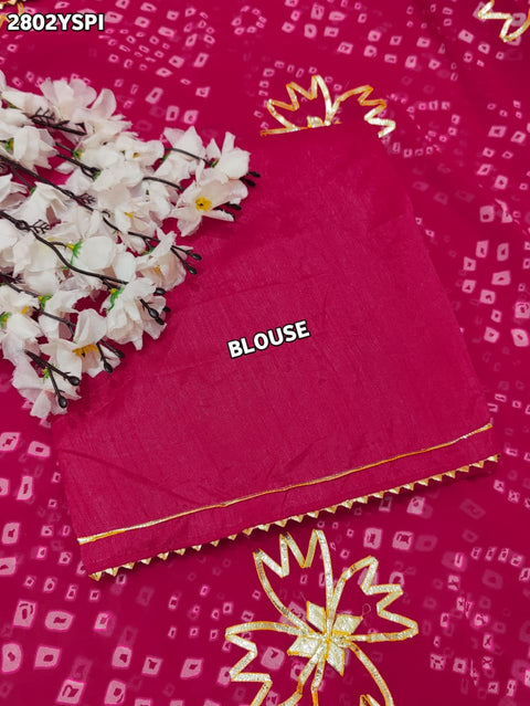 By Bandhani Saree With Gotapatti Work