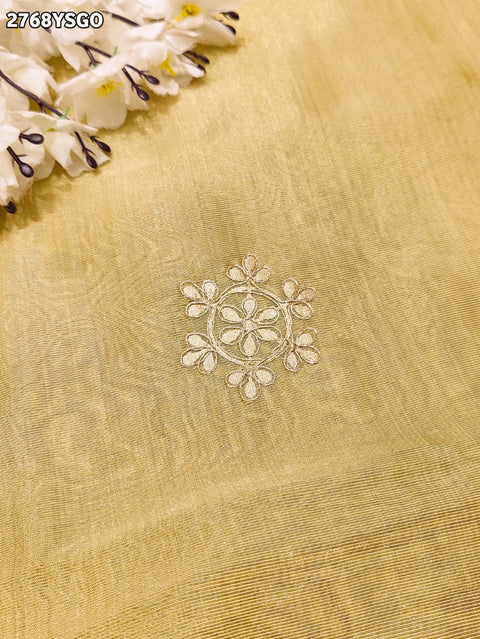 KcPc New Traditional Wedding Tissue Silk Saree with Embroidery SWA