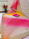By Traditional Saree With Cutdana Embroidery Work