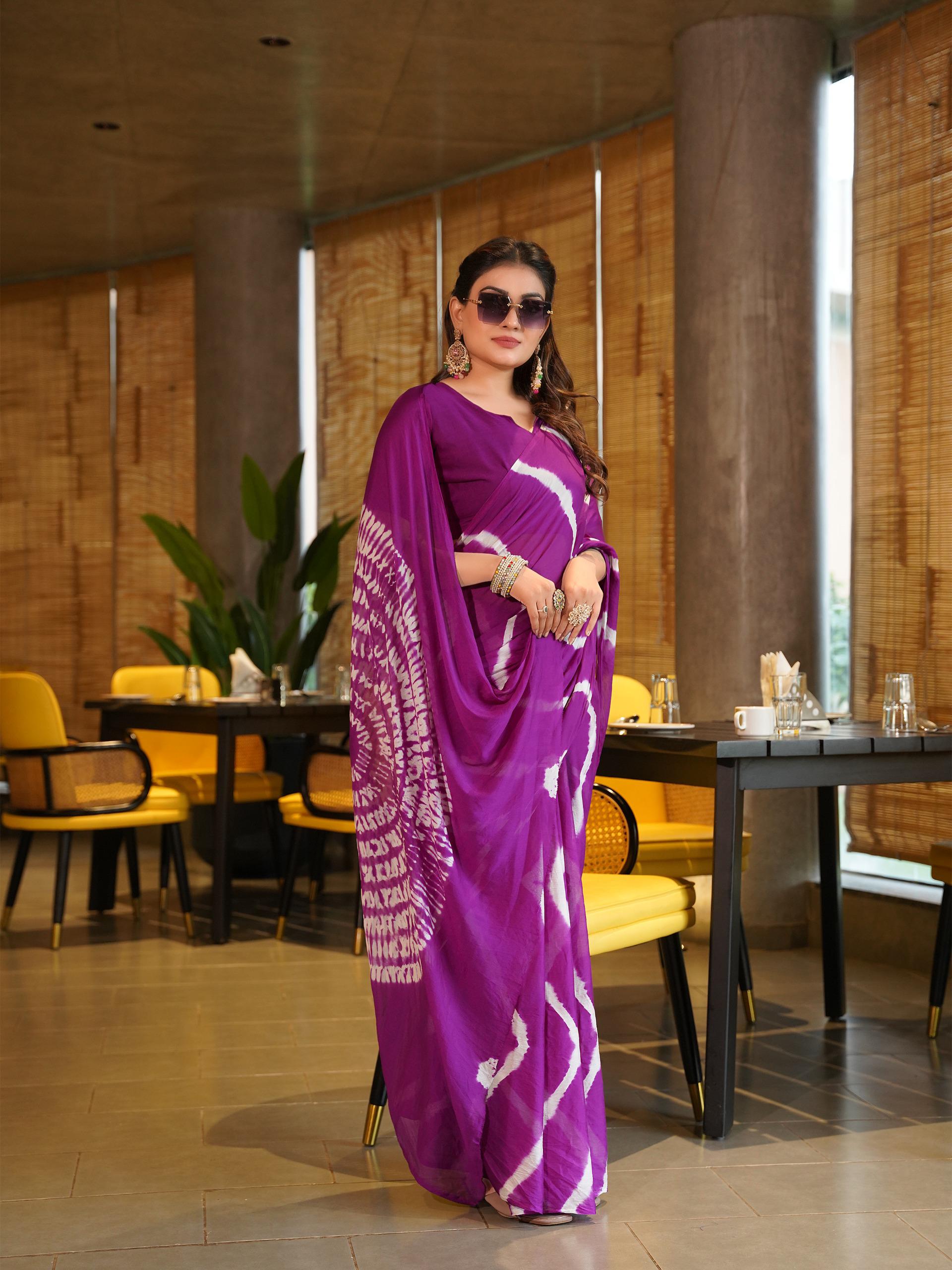 By Leheriya Style Saree