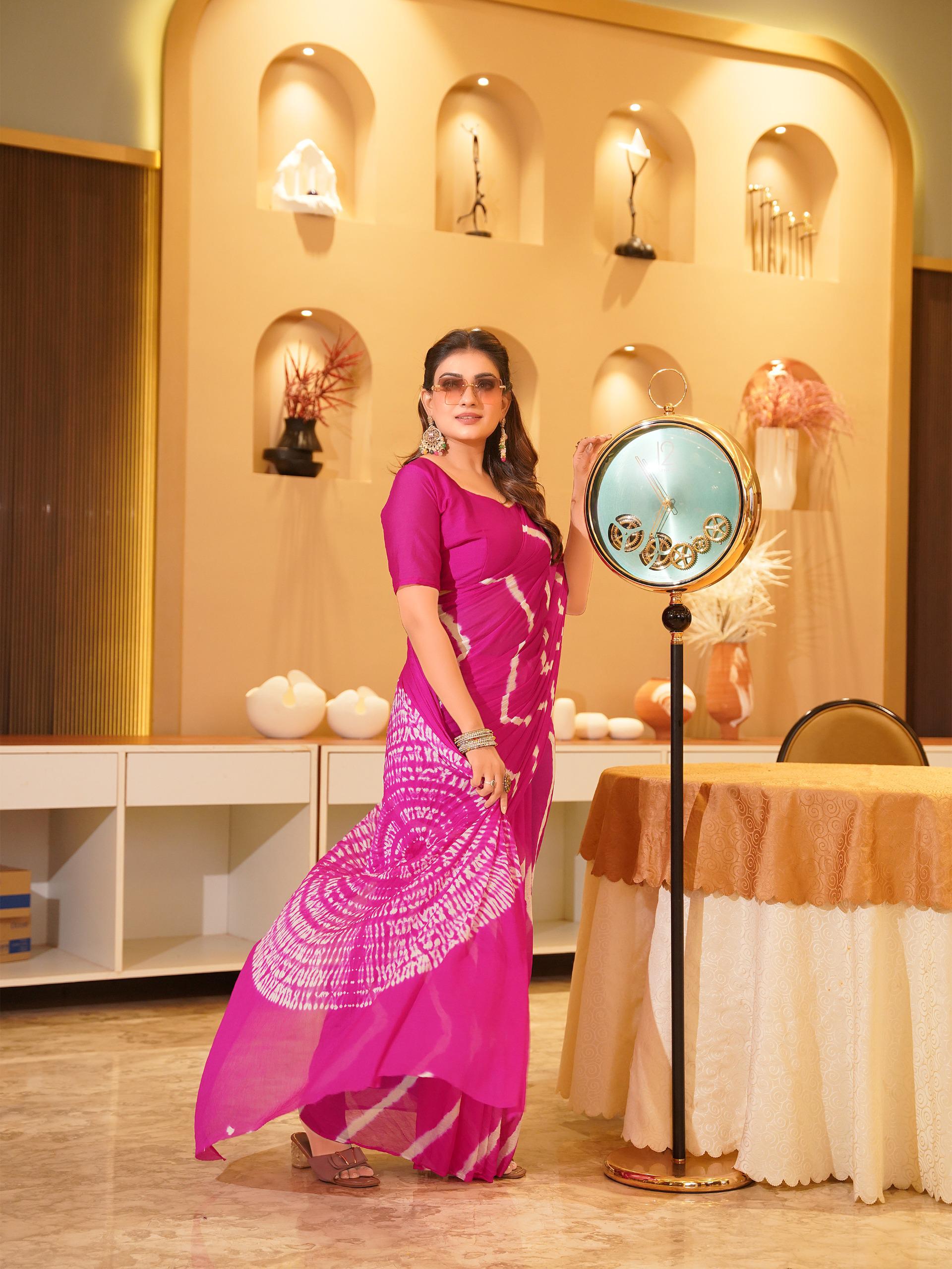 By Leheriya Style Saree