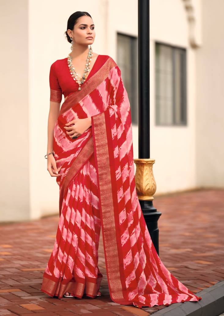 By Leheriya Saree With Casual wear