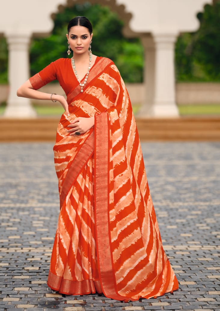 By Leheriya Saree With Casual wear