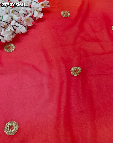KcPc New Stylish Chiffon Saree with Hand Embroidery Work SWA