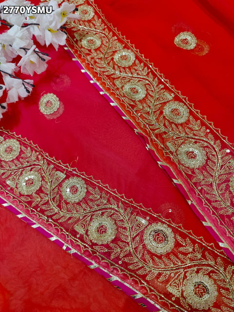 KcPc New Stylish Chiffon Saree with Hand Embroidery Work SWA