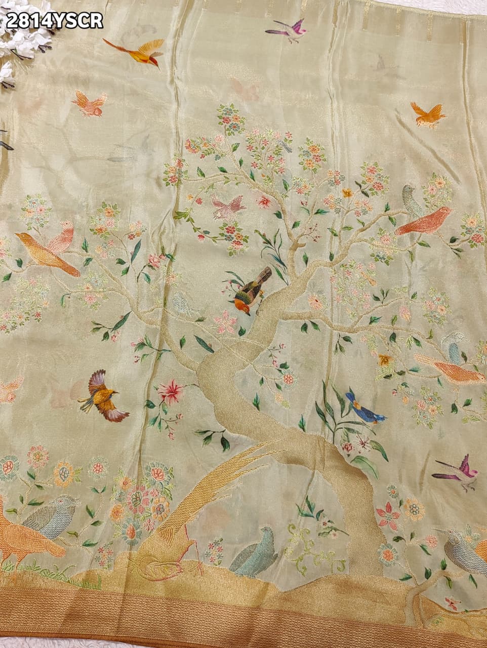 By Printed Saree With Party Wear