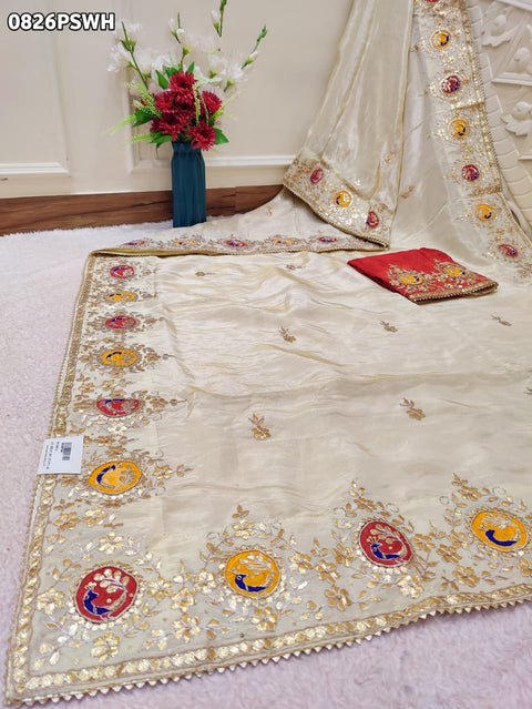 KcPc New Royal Banarasi Style Tissue Saree for Wedding & Festive Wear AMT