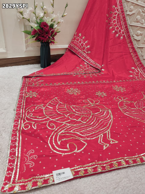 KcPc New Elegant Modal Silk Saree in Traditional Gaji Bandhani Style SWA