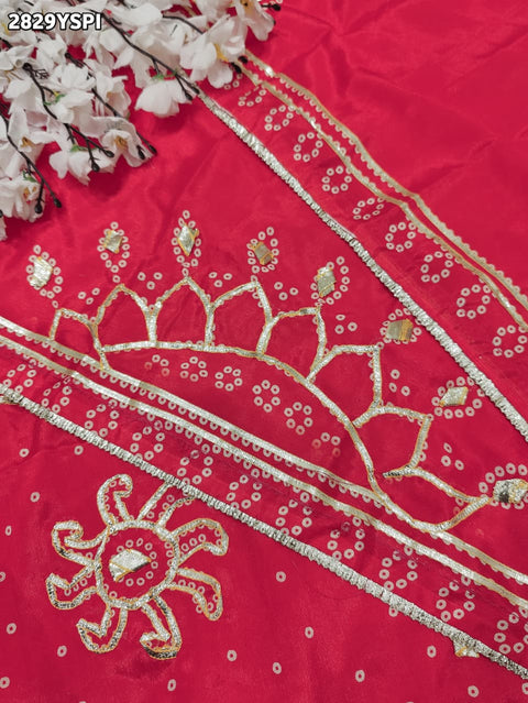 KcPc New Elegant Modal Silk Saree in Traditional Gaji Bandhani Style SWA