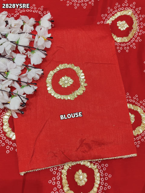 KcPc New Royal Wedding Wear Gaji Bandhani Saree in Viscos Silk SWA