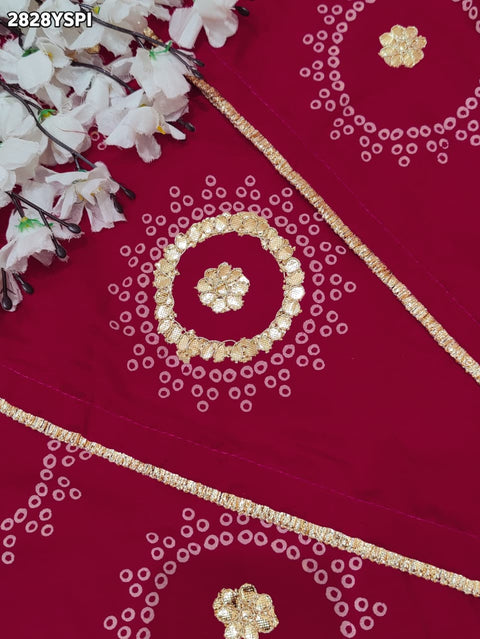 KcPc New Gorgeous Bridal Saree with Gaji Bandhani & Gota Patti Work SWA