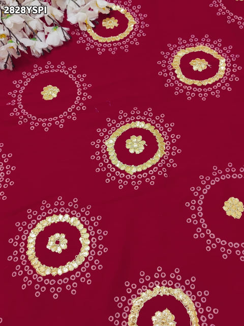 KcPc New Gorgeous Bridal Saree with Gaji Bandhani & Gota Patti Work SWA