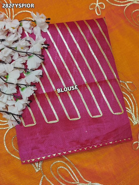 KcPc New Elegant Kota Doriya Bikaneri Saree with Gota Patti Work SWA