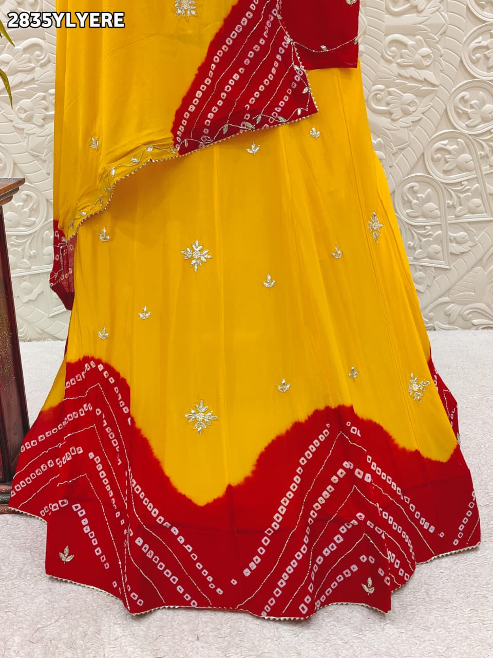 By Leheriya Lehenga With Traditional wear