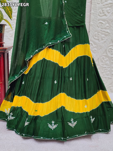 KcPc New Traditional Style Chinon Silk Lehenga GSM