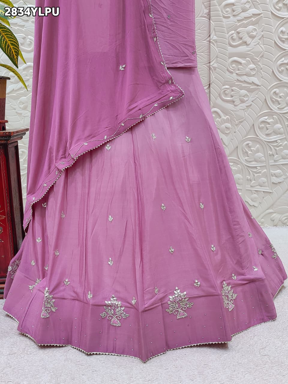 By Traditional Lehenga With Cutdana Work