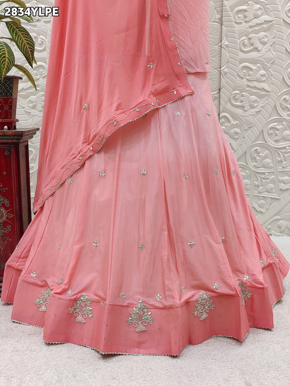 By Traditional Lehenga With Cutdana Work