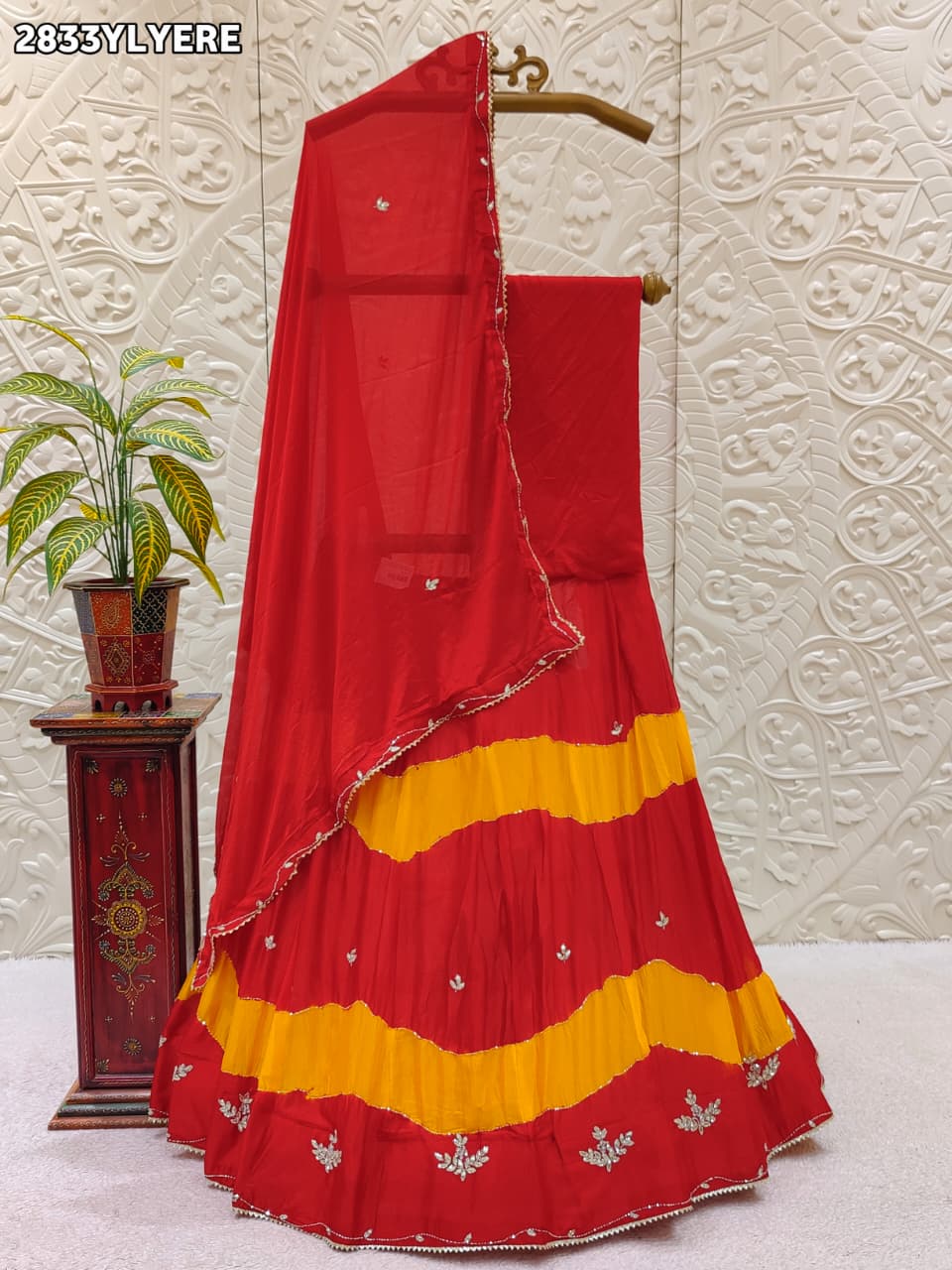 By Traditional Lehenga With Cutdana Work