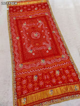 KcPc New Traditional Pila Chunri in Gaji Silk with Handcrafted Zardozi Embellishment MNL