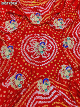 KcPc New Traditional Pila Chunri in Gaji Silk with Handcrafted Zardozi Embellishment MNL