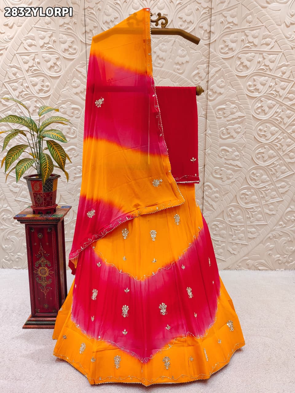 By Traditional Lehenga With Cutdana Work