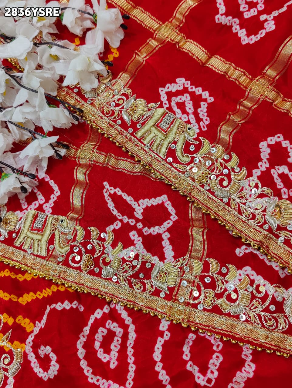 By Bandhani Saree With Wedding wear
