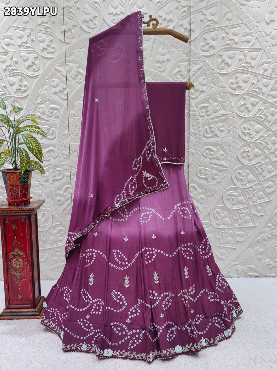 By Bandhani Lehenga With Traditional Wear