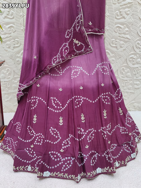 KcPc New Chinon Gota Patti Work Lehenga – Traditional Bandhani Design GSM