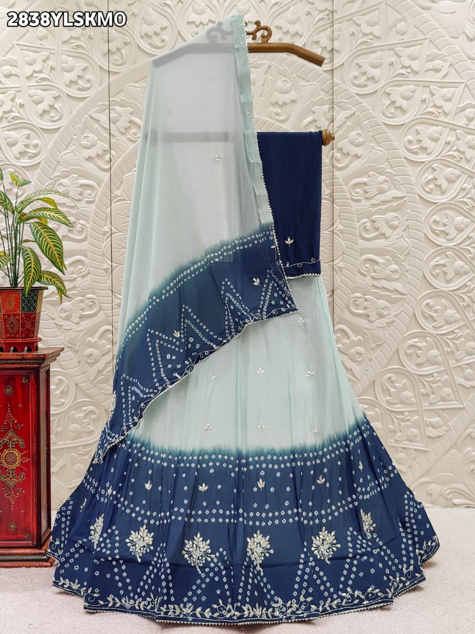 By Bandhani Lehenga With Traditional Wear