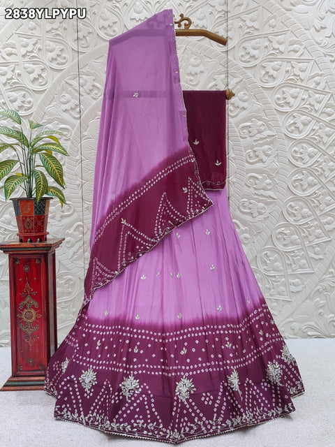 KcPc New Festive Bandhani Style Lehenga in Soft Chinon Fabric GSM