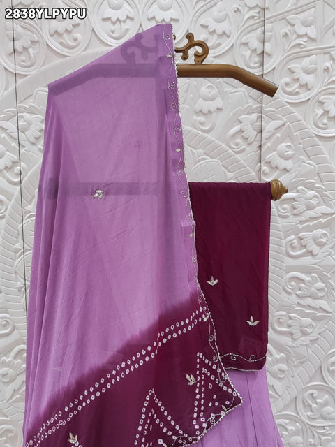KcPc New Festive Bandhani Style Lehenga in Soft Chinon Fabric GSM
