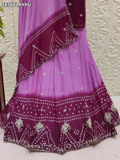 KcPc New Festive Bandhani Style Lehenga in Soft Chinon Fabric GSM