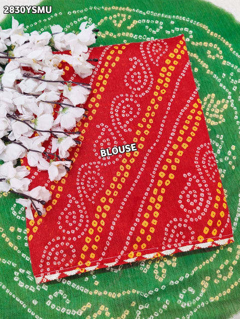 KcPc New Elegant Chinon Panetar Style Bandhani Saree SWA