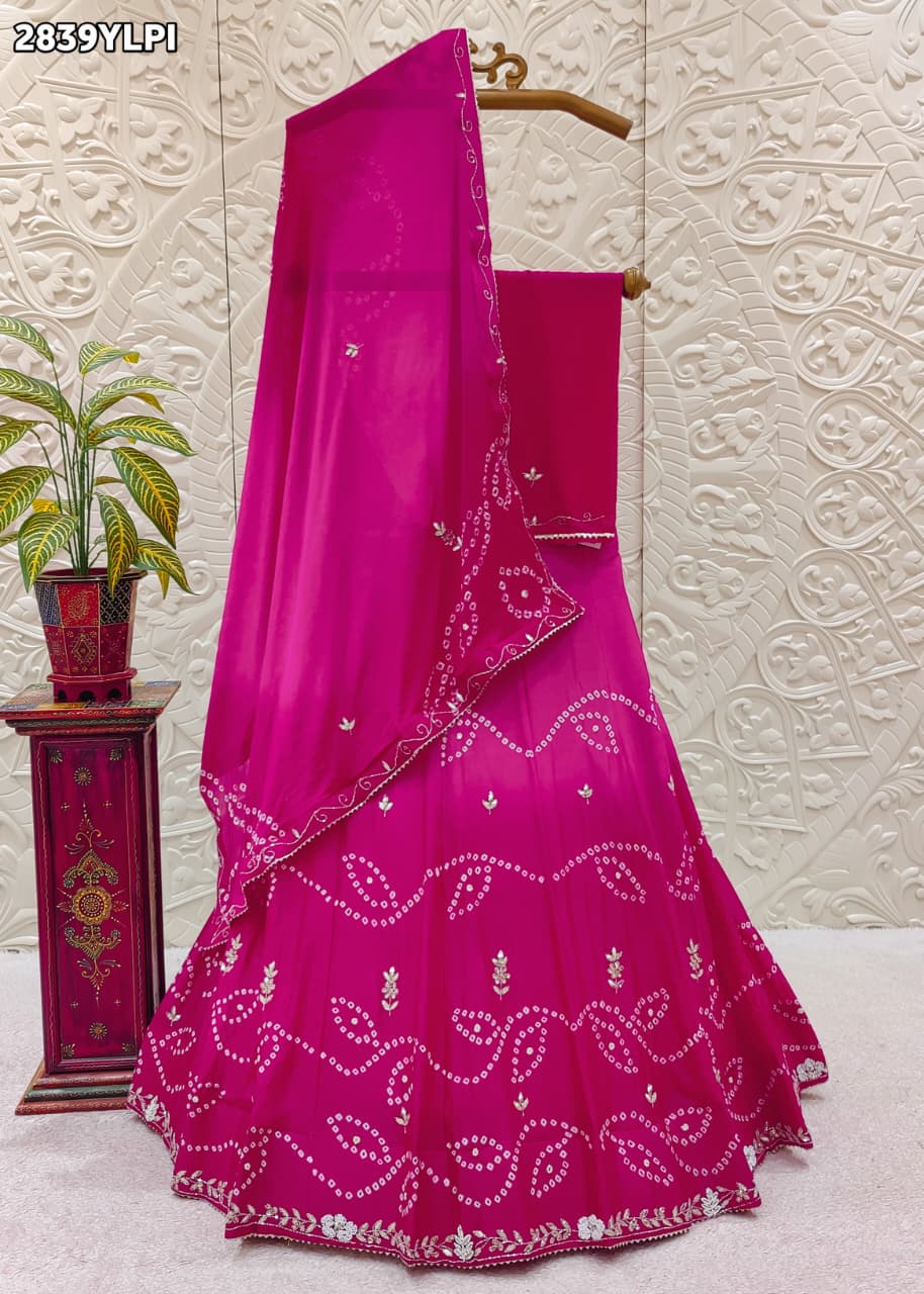 By Bandhani Lehenga With Traditional Wear