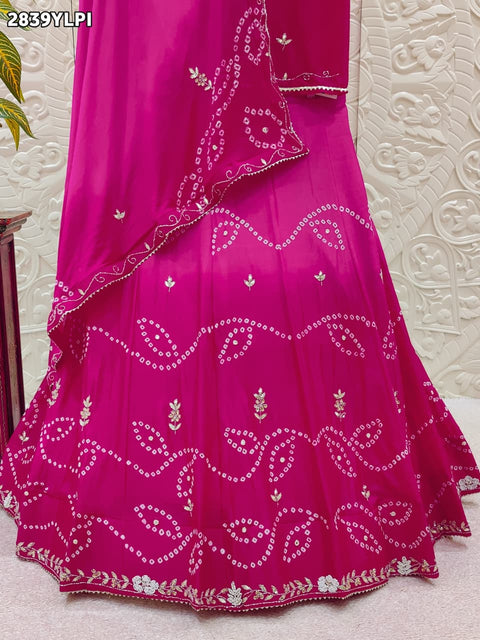 KcPc New Designer Bandhani Style Lehenga with Classic Gota Patti Work GSM