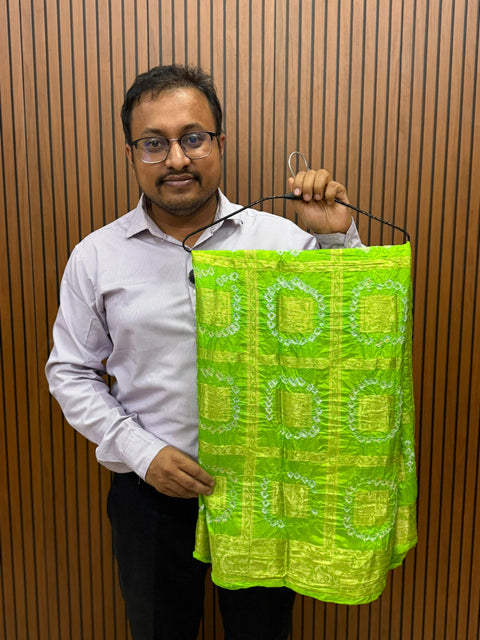 KcPc New Jacquard Silk Bandhani Dupatta with Handmade Work