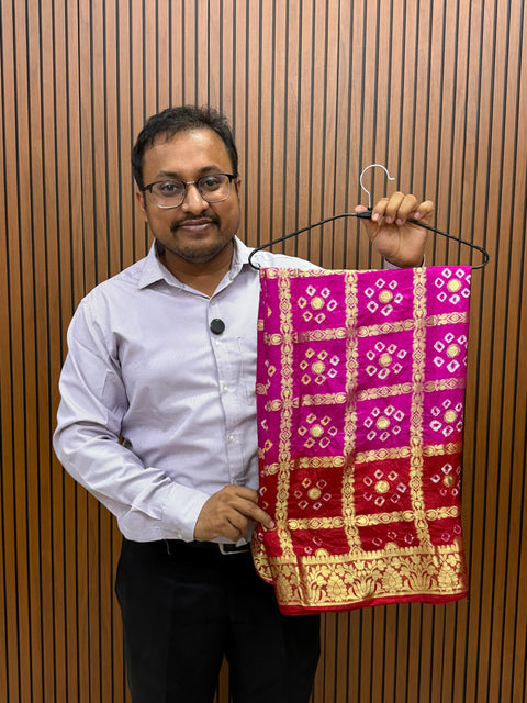 KcPc New Silk Bandhani Dupatta with Handmade Work