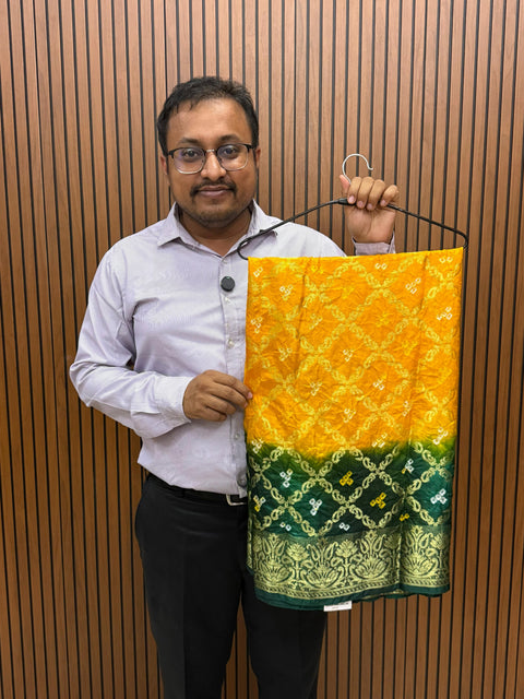 KcPc New Latest Jacquard Silk Bandhani Dupatta with Handmade Work