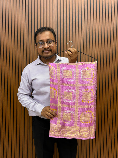 KcPc New Beautiful Jacquard Silk Bandhani Dupatta with Handmade Work
