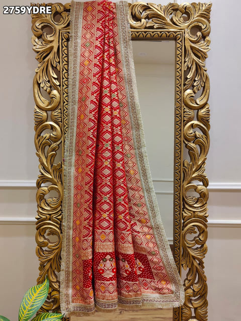 KcPc New Traditional Khaddi Georgette Dupatta with Meena Kari Detailing KcPc